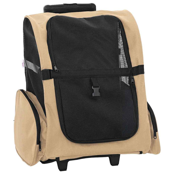 Lemmikkikärryt 3-in-1 kuviointi hiekka 48x32x(57-106) cm Oxford-kangas