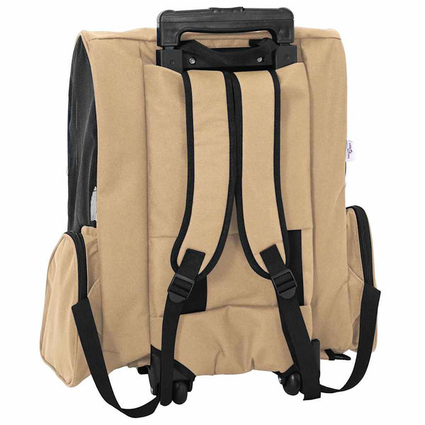 Lemmikkikärryt 3-in-1 kuviointi hiekka 48x32x(57-106) cm Oxford-kangas