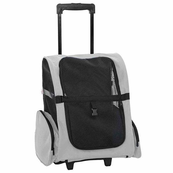 Lemmikkikärryt 3-in-1 Harmaa 48x32x(57-106) cm Oxford-kangas