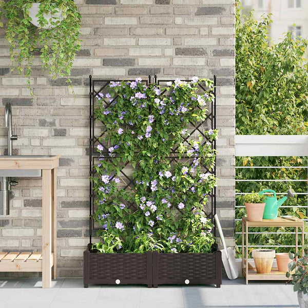 Puutarha ruukku 2 kpl Ruskea 80 x 40 x 125,5 cm PP