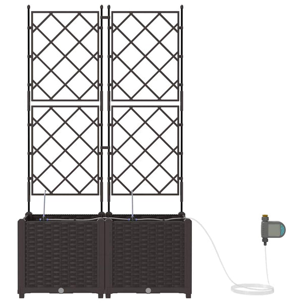 Puutarha ruukku 2 kpl Ruskea 80 x 40 x 142 cm PP