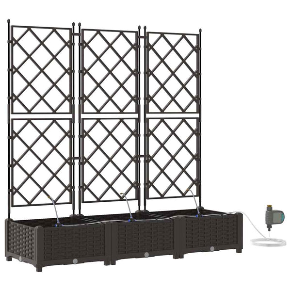 Puutarha ruukku 3 kpl Ruskea 120 x 40 x 126 cm PP