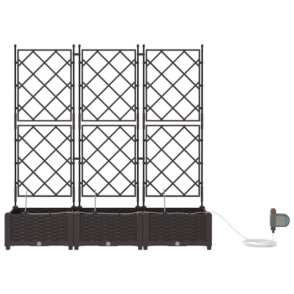Puutarha ruukku 3 kpl Ruskea 120 x 40 x 126 cm PP