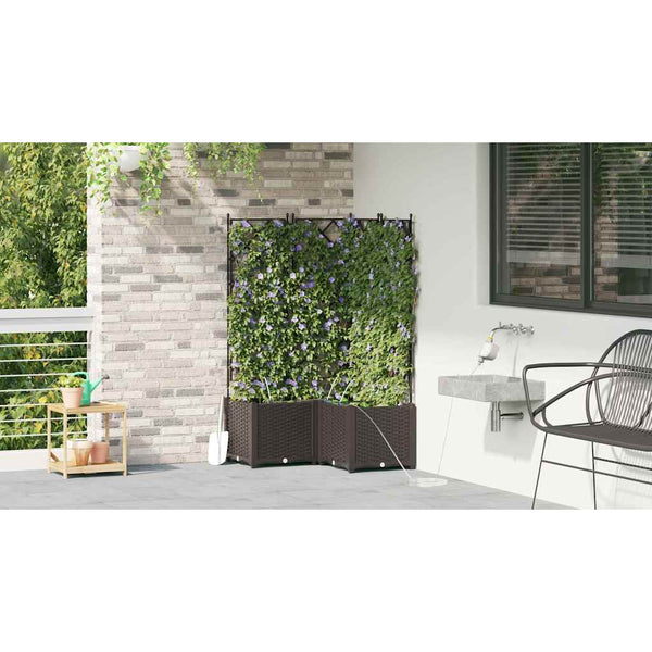 Puutarha ruukku 3 kpl Ruskea 80 x 80 x 142 cm PP