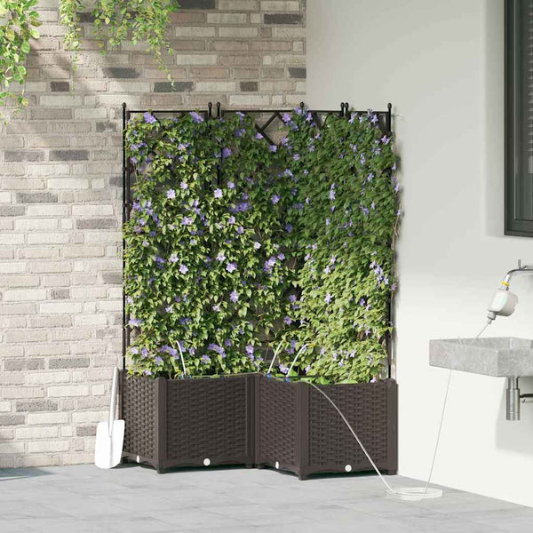 Puutarha ruukku 3 kpl Ruskea 80 x 80 x 142 cm PP