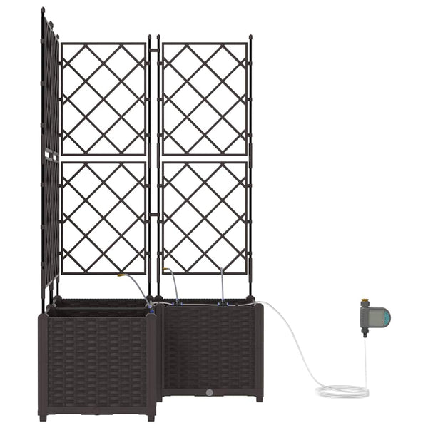 Puutarha ruukku 3 kpl Ruskea 80 x 80 x 142 cm PP