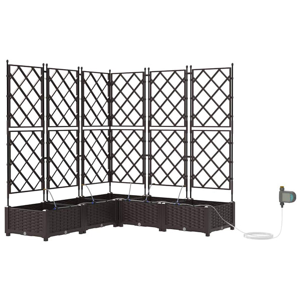 Puutarha ruukku 5 kpl Ruskea 120 x 120 x 126 cm PP