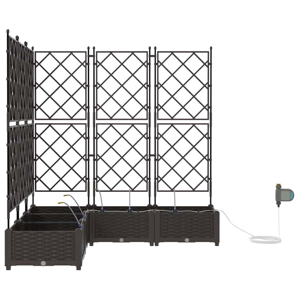 Puutarha ruukku 5 kpl Ruskea 120 x 120 x 126 cm PP