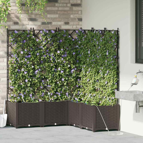 Puutarha ruukku 5 kpl Ruskea 120 x 120 x 142 cm PP