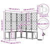 Puutarha ruukku 5 kpl Ruskea 120 x 120 x 142 cm PP