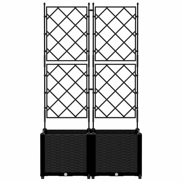 Puutarha ruukku 2 kpl Musta 80 x 40 x 143 cm PP
