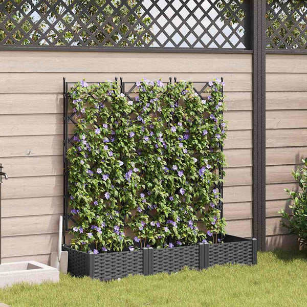 Puutarha ruukku 3 kpl Musta 120 x 40 x 125,5 cm PP