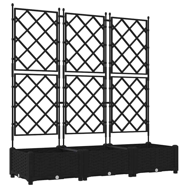 Puutarha ruukku 3 kpl Musta 120 x 40 x 125,5 cm PP