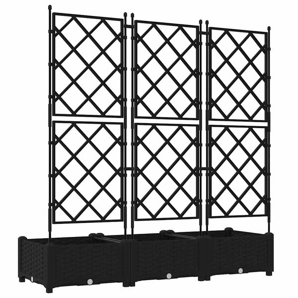 Puutarha ruukku 3 kpl Musta 120 x 40 x 125,5 cm PP