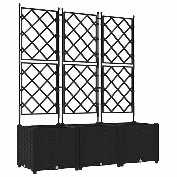 Puutarha ruukku 3 kpl Musta 120 x 40 x 143 cm PP