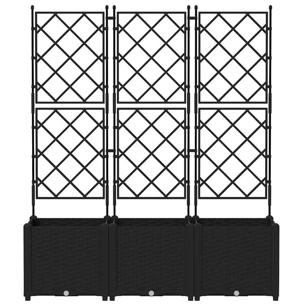 Puutarha ruukku 3 kpl Musta 120 x 40 x 143 cm PP