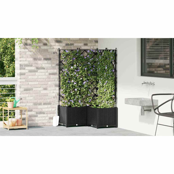 Puutarha ruukku 3 kpl Musta 80 x 80 x 143 cm PP