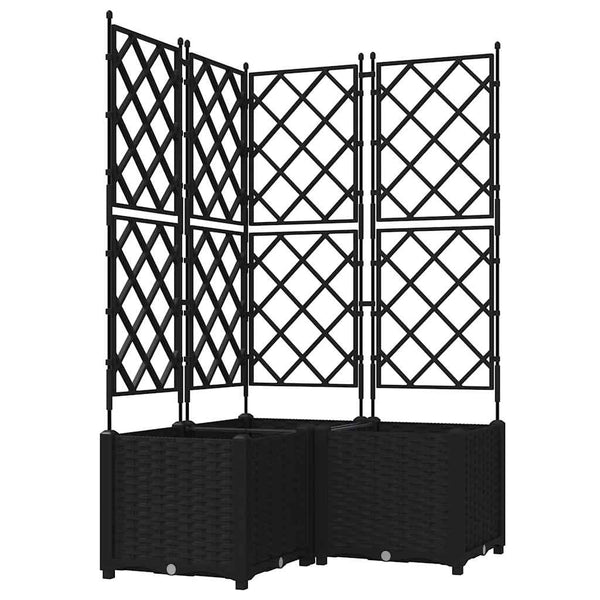 Puutarha ruukku 3 kpl Musta 80 x 80 x 143 cm PP
