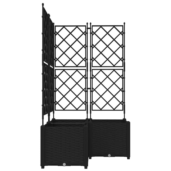Puutarha ruukku 3 kpl Musta 80 x 80 x 143 cm PP