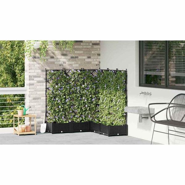 Puutarha ruukku 5 kpl Musta 120 x 120 x 125,5 cm PP