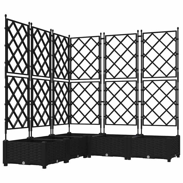 Puutarha ruukku 5 kpl Musta 120 x 120 x 125,5 cm PP