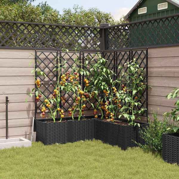 Puutarha ruukku 5 kpl Musta 120 x 120 x 143 cm PP