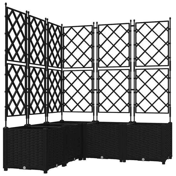 Puutarha ruukku 5 kpl Musta 120 x 120 x 143 cm PP