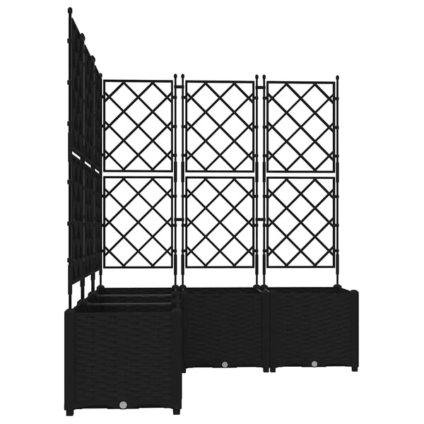 Puutarha ruukku 5 kpl Musta 120 x 120 x 143 cm PP