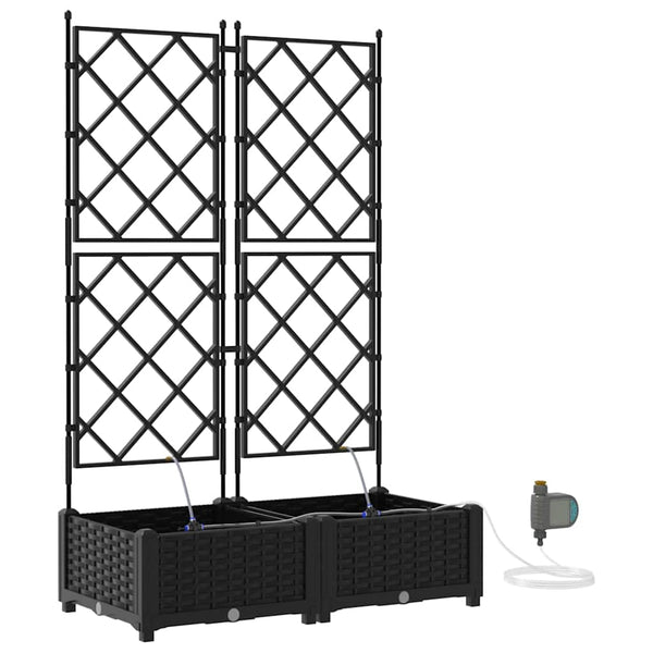 Puutarha ruukku 2 kpl Musta 80 x 40 x 126 cm PP