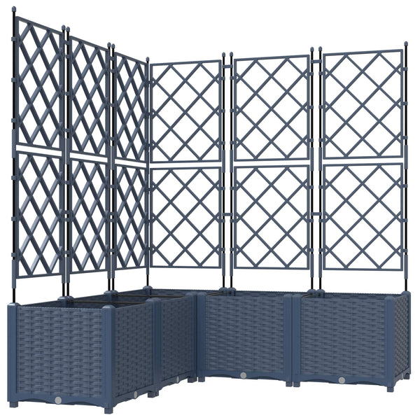 Puutarha ruukku 5 kpl Harmaa 120 x 120 x 143 cm PP