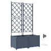 Puutarha ruukku 2 kpl Harmaa 80 x 40 x 142 cm PP