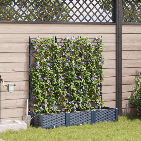Puutarha ruukku 3 kpl Harmaa 120 x 40 x 126 cm PP