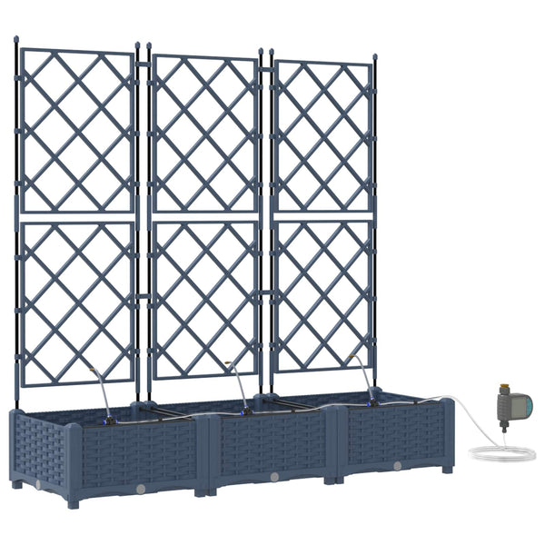 Puutarha ruukku 3 kpl Harmaa 120 x 40 x 126 cm PP