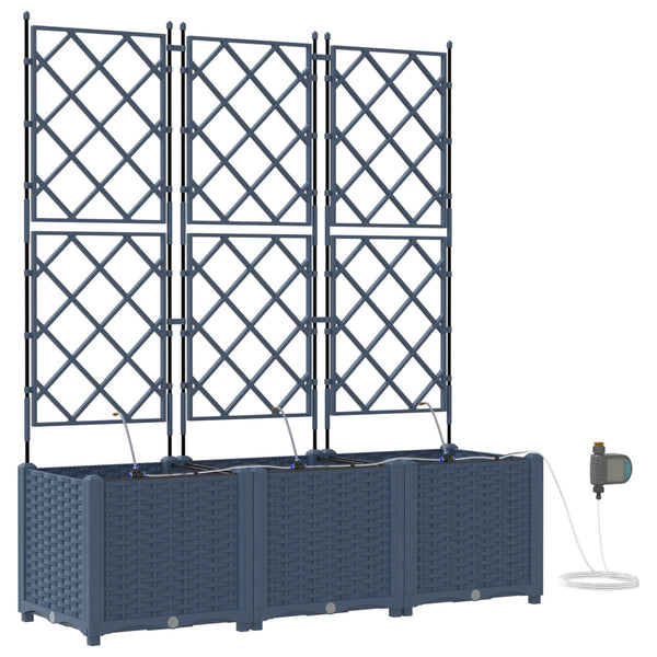 Puutarha ruukku 3 kpl Harmaa 120 x 40 x 142 cm PP