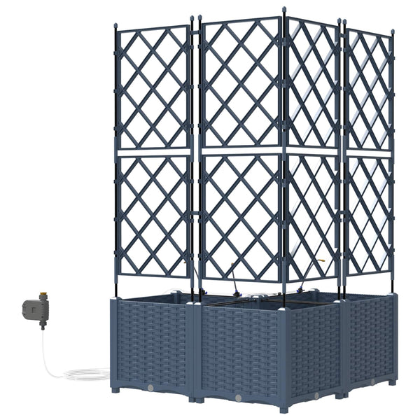 Puutarha ruukku 3 kpl Harmaa 80 x 80 x 142 cm PP