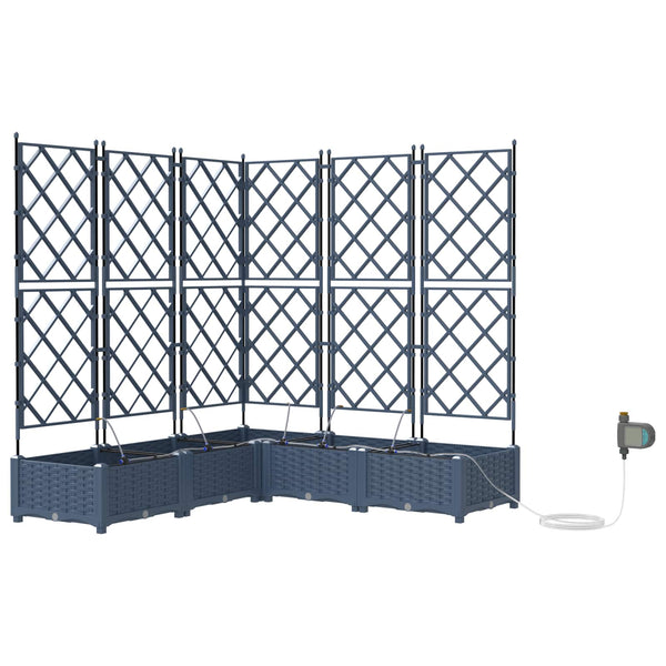 Puutarha ruukku 5 kpl Harmaa 120 x 120 x 126 cm PP