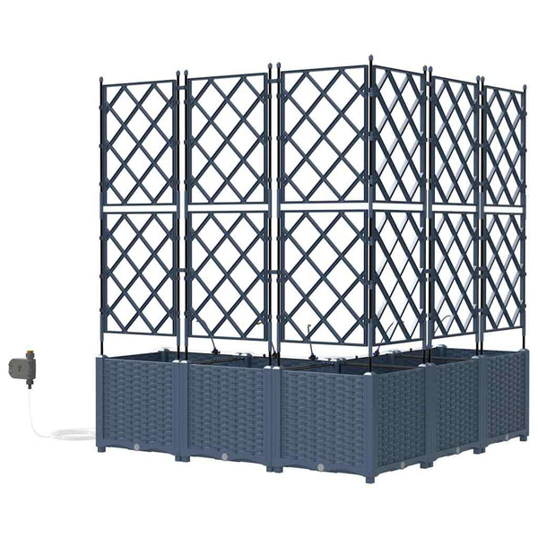 Puutarha ruukku 5 kpl Harmaa 120 x 120 x 142 cm PP