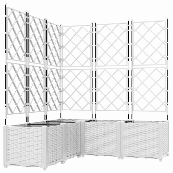 Puutarha ruukku 5 kpl valkoinen 120 x 120 x 143 cm PP
