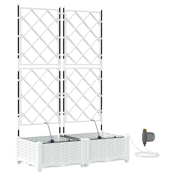 Puutarha ruukku 2 kpl valkoinen 80 x 40 x 126 cm PP