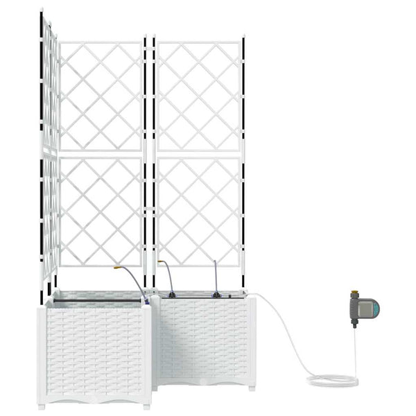 Puutarha ruukku 3 kpl valkoinen 80 x 80 x 142 cm PP