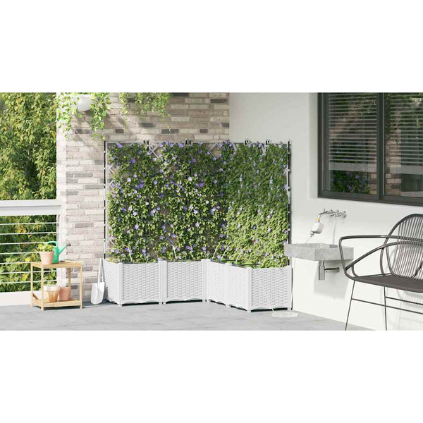 Puutarha ruukku 5 kpl valkoinen 120 x 120 x 142 cm PP