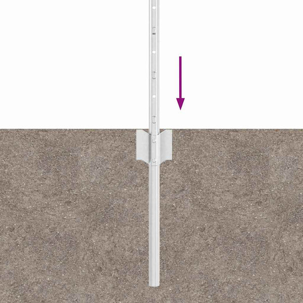 Upotettu aitausapaja 5 kpl Hopea 120 cm Jauhemaalattu Teräs