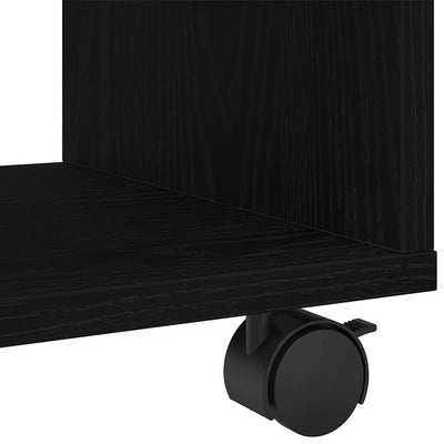 Musta tammi päätypöytä hyllyllä Waltrant 72x33x42.5cm (puinen)