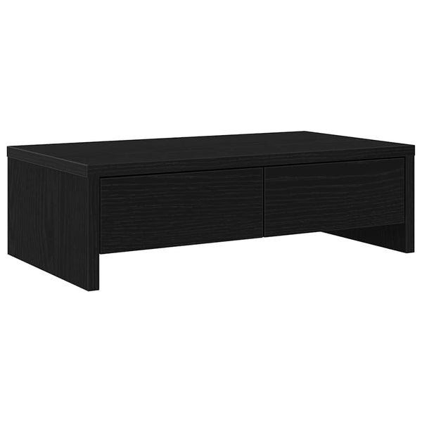 Näyttöteline laatikoilla musta tammi 50x27x15 cm keinopuu