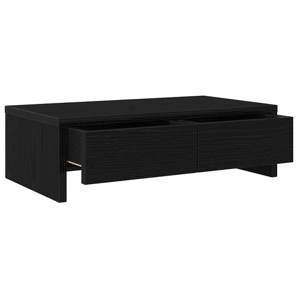 Näyttöteline laatikoilla musta tammi 50x27x15 cm keinopuu