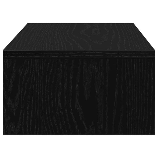 Näyttöteline laatikoilla musta tammi 50x27x15 cm keinopuu