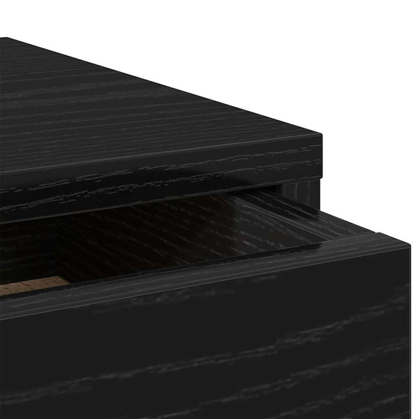 Näyttöteline laatikoilla musta tammi 50x27x15 cm keinopuu