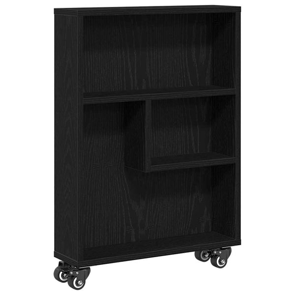 Kapea säilytyskaari 3 tasoa 48 x 13 x 68 cm Musta tammi.