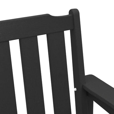 Musta puutarhapenkki tyynyllä Valezina 120x59x88cm (hdpe)