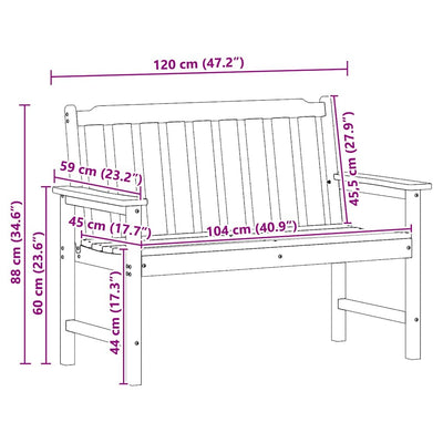 Musta puutarhapenkki tyynyllä Valezina 120x59x88cm (hdpe)